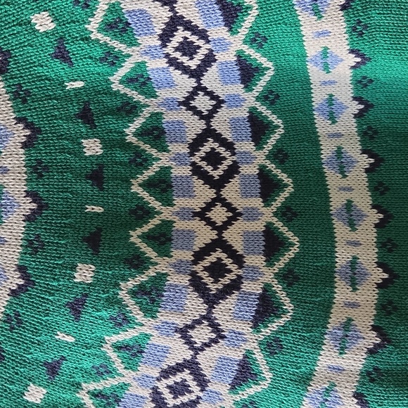 J Crew Factory Fairisle green sweater size M - Picture 2 of 4